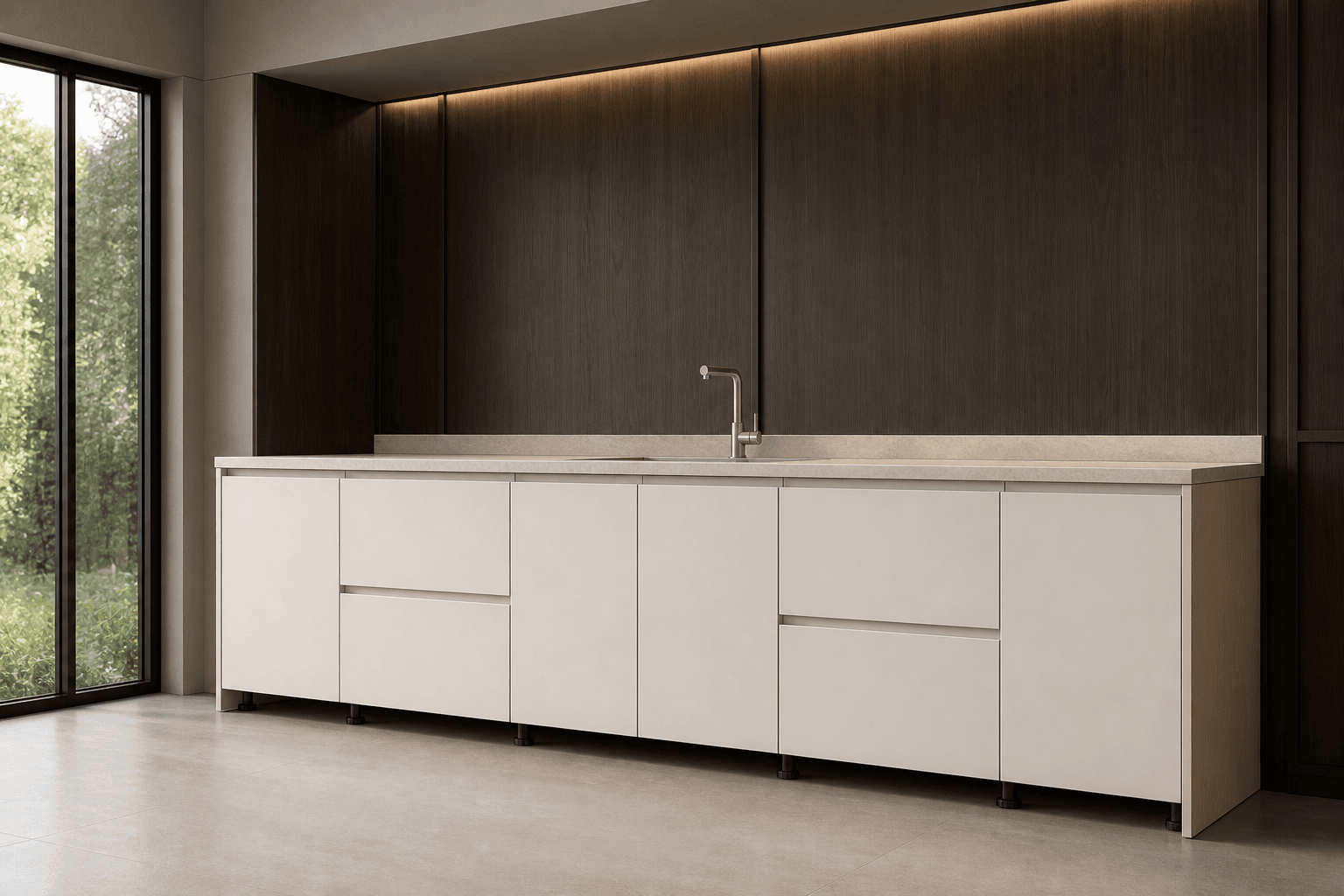 Riva kitchen room visualization with numbered cabinet selections