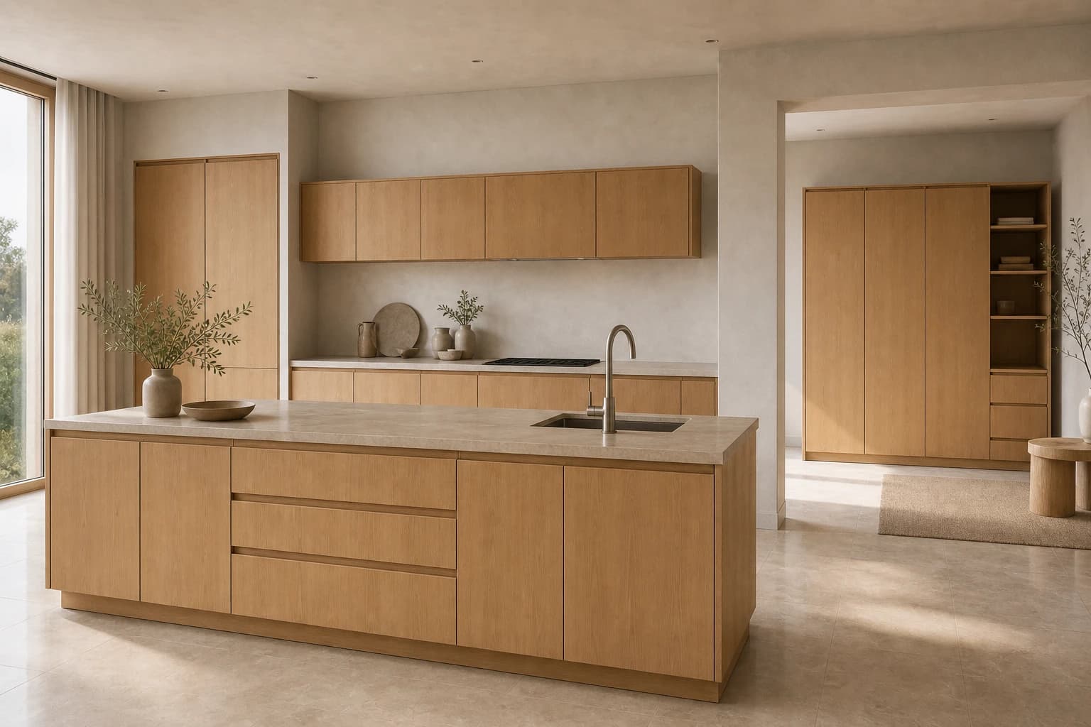 Riva RTA cabinet system shown as a complete island kitchen