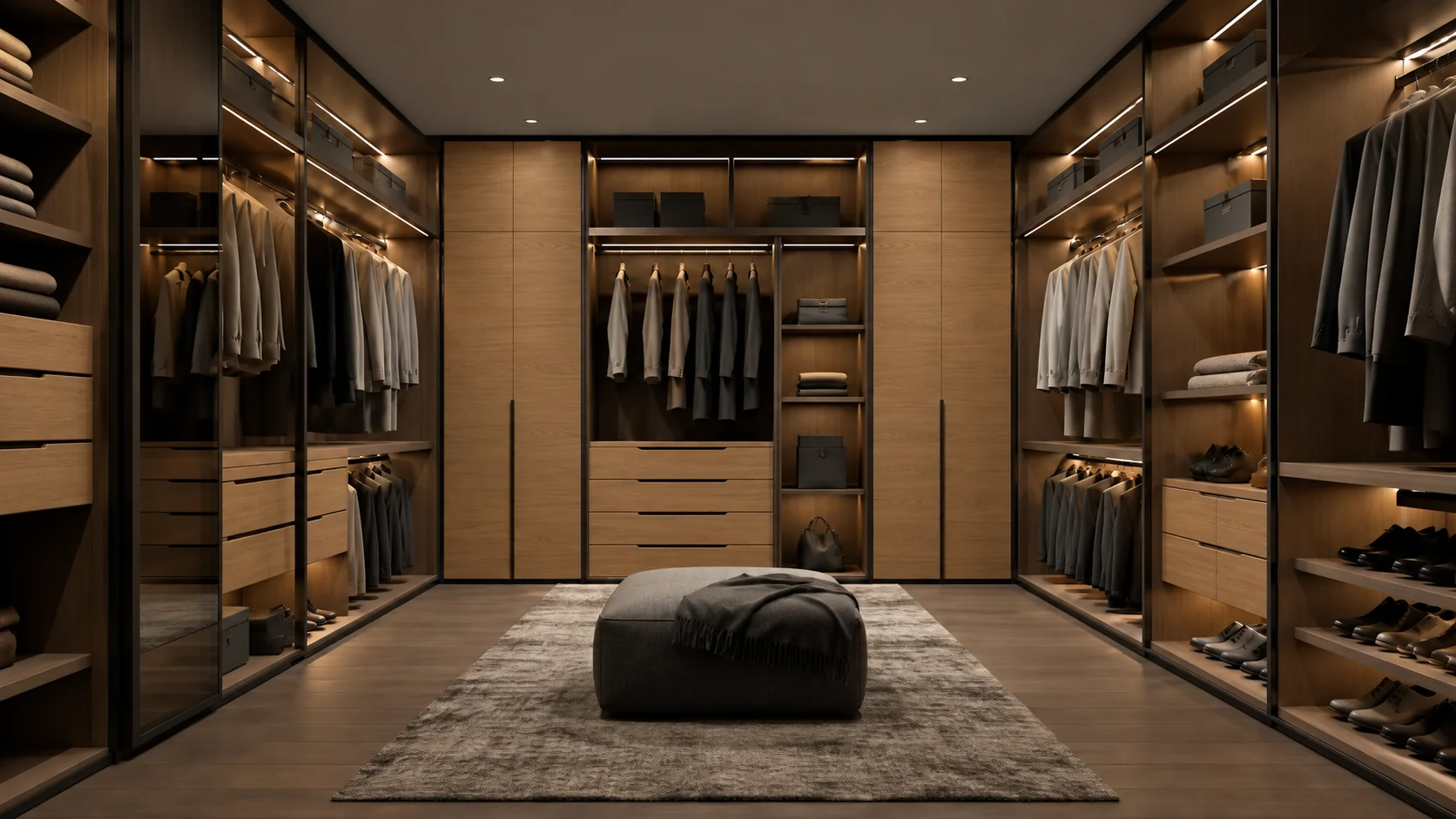 Interna illustrative room with cabinetry in Royal Light Oak